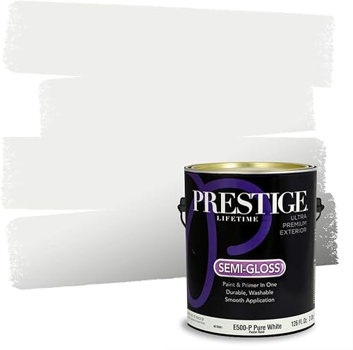 Miniatura 8 de Prestige Paints - Pintura y sellador 2 en 1 para exteriores, 1 galón, plana, similar a Sherwin Williams Snowfall, P300-P-SW7005