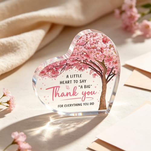 Thank You Gifts for Women, Appreciation Gifts Acrylic Heart Plaque, Birthday Christmas Thinking of You Gifts for Friend Grandma Mom Teacher Coworker - Image 4