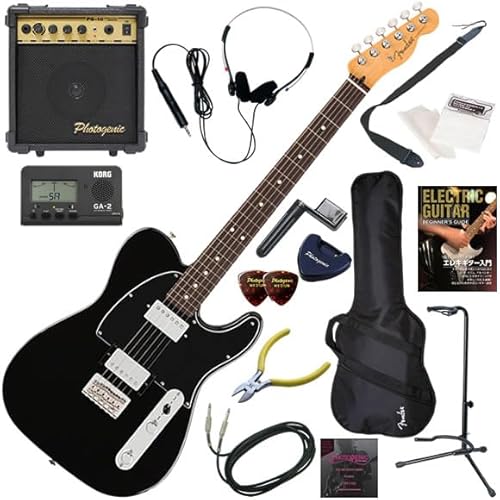 【セット品】FENDER エレキギター初心者入門 メキシコ製テレキャスター 10wアンプが入ったスタンダード15点セット PlayerII Telecaster HH/BLK/R(ブラック/ローズ指板)