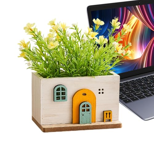 Faux plantas en interiores plantas pequeñas y en macetas Decoración artificial,de flores de estilo de casa artificial - Mesa de centro de escritorio, decoración de mesa de vegetación para amigos y fam