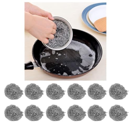 Image of 30Pcs Stainless Steel Scrubber, Pot Scrubber Metal Dish Scrubber Cleaning Ball Utensil Scrubber Density Metal Scrubber Scouring Pads Ball for Pan Cookware Cleaner