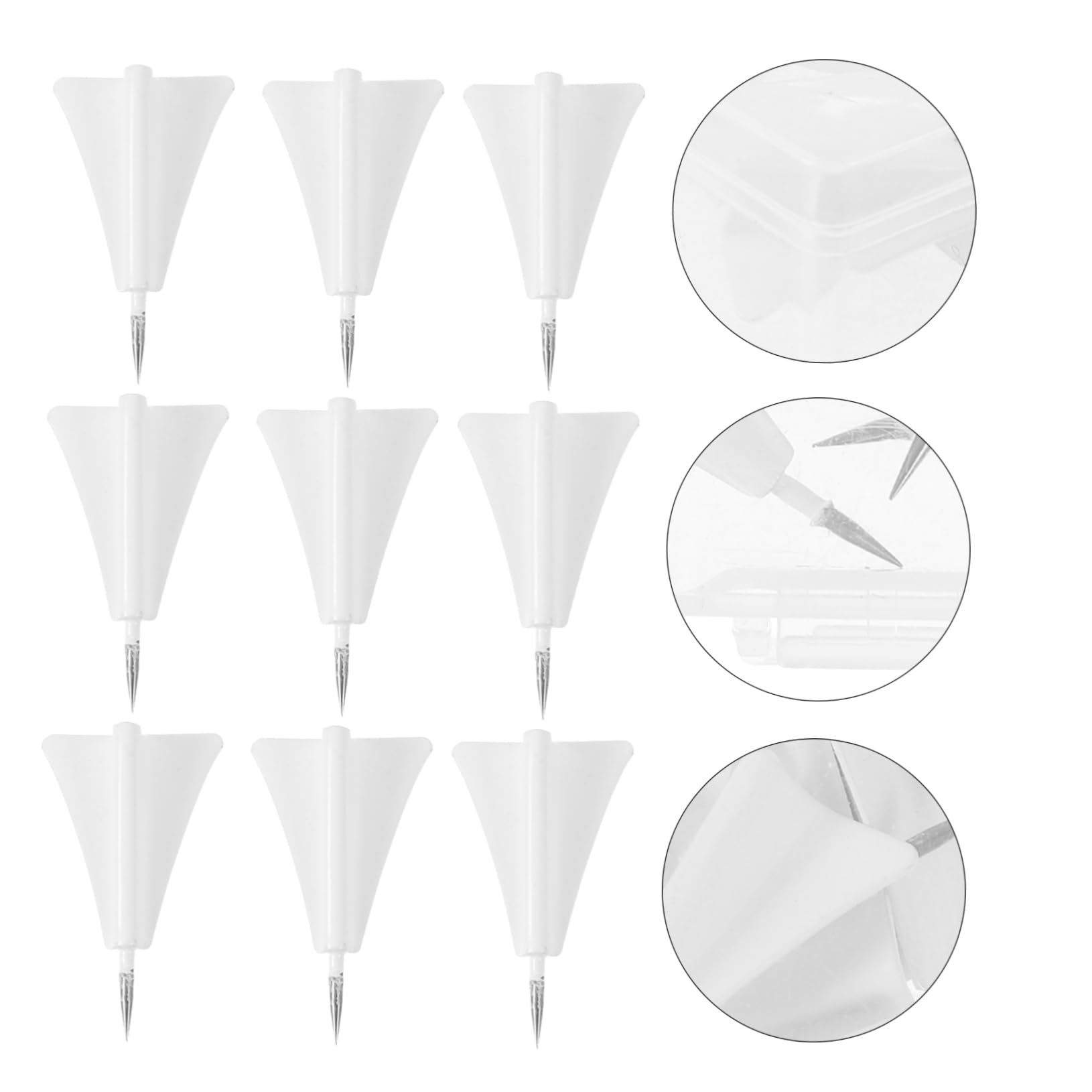 Veemoon 5 Boîtes Punaise d'avion en Métal Punaises Goupille Carte Feutrine Feutre Poussoir Épingles Clips De Punaise Accessoires pour Tableaux en Liège Blanche
