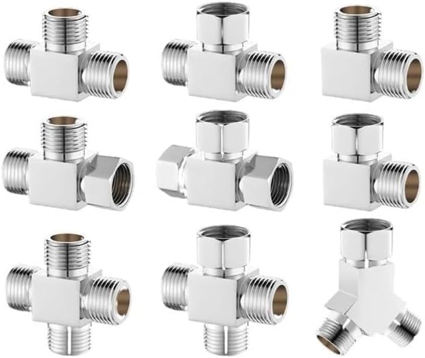 1pc All Copper Three-Way Water Separator Union 1/2 Faucet Three-Way Diverter one Inlet and Two Outlet Connector Water Pipe Fittings AUOQKQUT(Y-MHM)