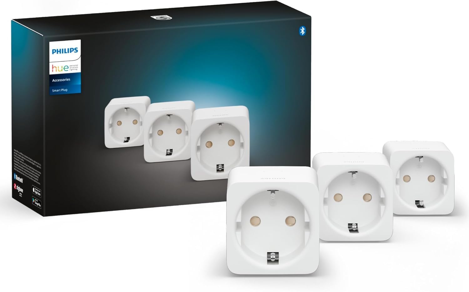Philips Hue - Enchufe Inteligente, Compatible con Amazon Alexa (Echo, Echo Dot), blanco - Pack x3 Enchufes Inteligentes