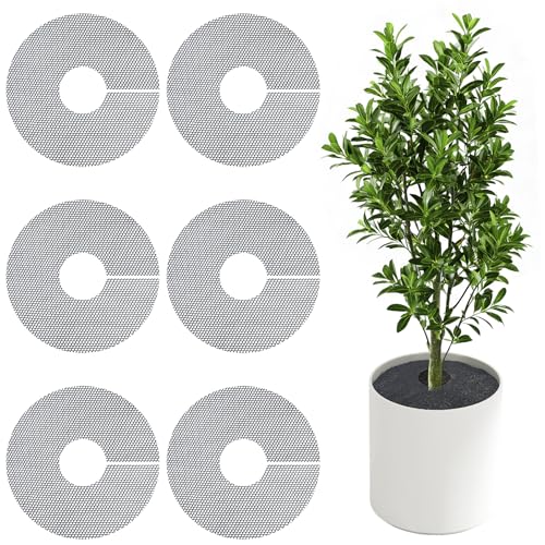 phepetroll 6 Pack Plant Pot Grids - 11.8 Inch Cuttable Soil Cover Protector from Cats, Animals Digging Stopper, Indoor Plant Pot Soil Guard for Outdoor Garden Balcony