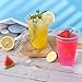 TashiBox Plastic Cups with Flat Lids 100 Sets 16 oz, Clear Crystal drink cups with lids