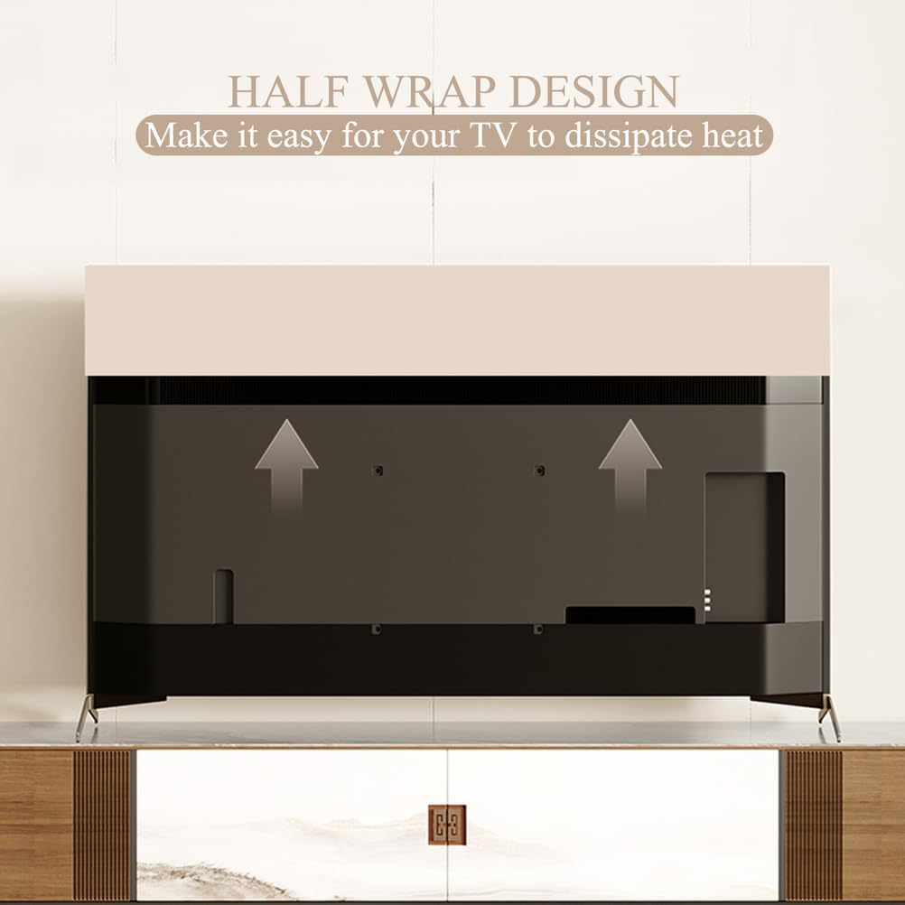 TV Dust Cover with Pattern TV Screen Protector Cover with Elastic Band Protective Cover for LCD/LED/Smart TV Dust Cover for Desktop Hanging TV Decoration Living Room,B,60in