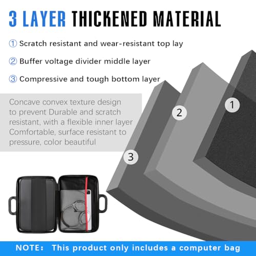 Image of ZORBES15'' 16'' Hard Shell Protective Laptop Sleeve for MacBook, Shockproof & Water-Resistant Travel Laptop Case Bag with Removable Shoulder Strap, Hand Laptop Bag, Travel Briefcase (Blue)