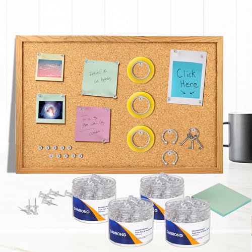 800 PCS Clear Push Pins, Standard Thumb Tacks for Bulletin Board, Steel Point and Clear Plastic Head, Pin Tacks for Wall Cork Board Maps Photos Calendar Hangings, Office School Sup image 3