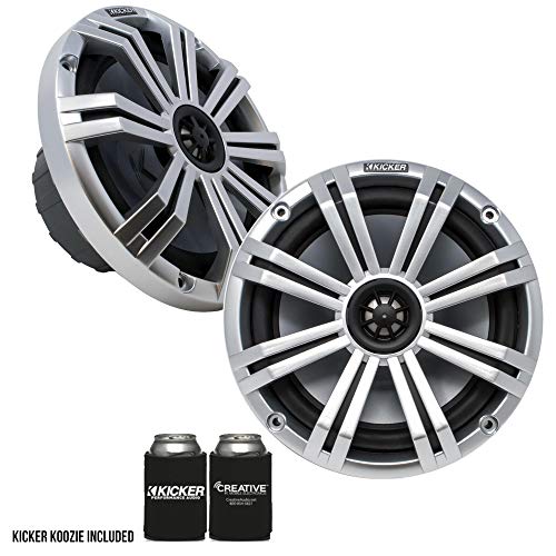 Image of Kicker 8 inch Silver Marine LED Speakers - 1-Pair of OEM Replacement Speakers
