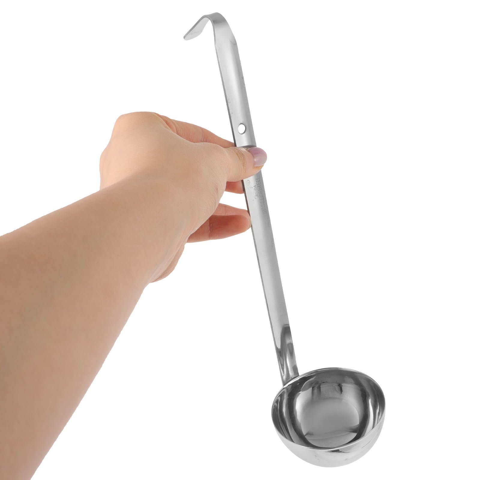Generisch Edelstahl Schöpflöffel mit 90 Ml Fassungsvermögen Ergonomisches Design und Glatte Oberfläche als Servierkelle für Zuhause und Küche