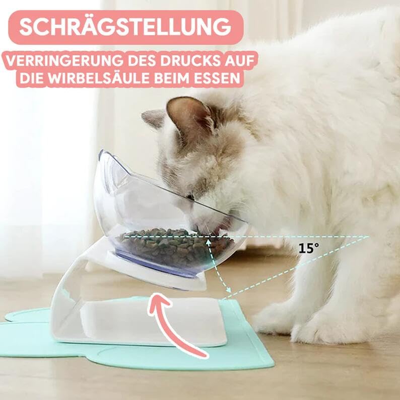 SWZEC wahre katzenliebe PurrBowl™ - erhöhter Anti-Erbrechen Fressnapf (2PCS,transparent)