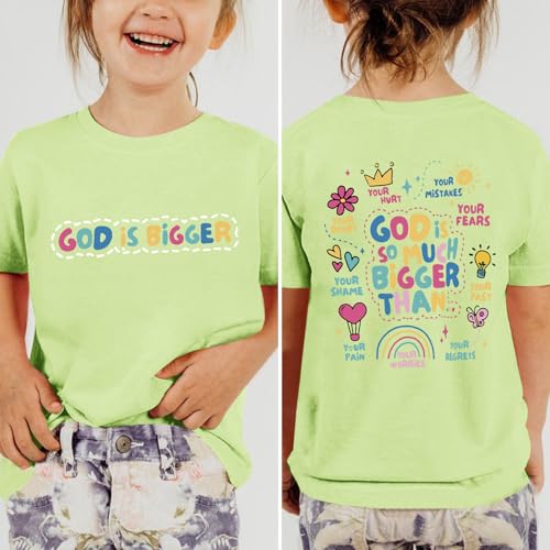Image of Sulayesh Girls Cute Christian Shirts Jesus God Faith Bible Verse Tshirt for Kids Religious Inspirational Graphic Tees Tops