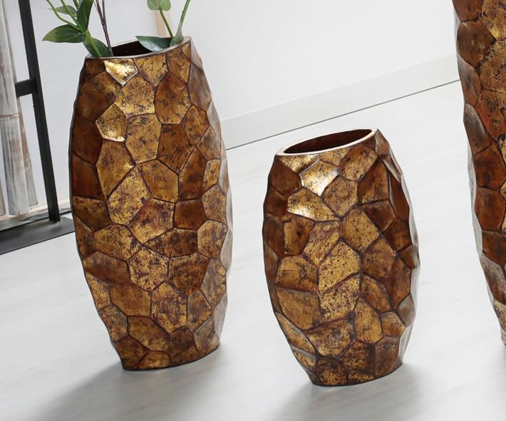 VASIJA TERRACOTA PLENY ORO 60 CMS. S/2 33x20x60 cms