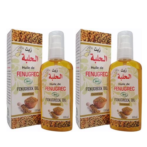 Huile de Fenugrec Naturelle 120ml X 2pcs | Huile Pure & Naturelle Pressée à Froid | Anti-rides Restaure les Peaux Sèches | Tonifie & Augmente Poitrine et Fesses | Limite Chute des Cheveux & Calvitie Cover