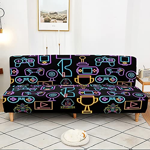 DOTBUY-Shop Housse de Canape Clic Clac Extensible Housse de Canapé-lit Housse de Canapé sans Bras, Console de Jeu Game Spandex Universel Antidérapante...