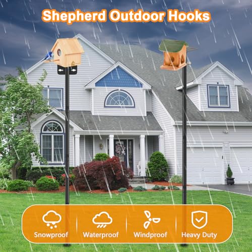 Image of AHRLHR 2 Pack 80 Inch Adjustable Bird Feeder Pole,Bird House Pole Suitable for Feeders & Birdhouse,Weather Station,Heavy-Duty Rustproof Design,Enhance Outdoor Decor & Birdwatching Experience