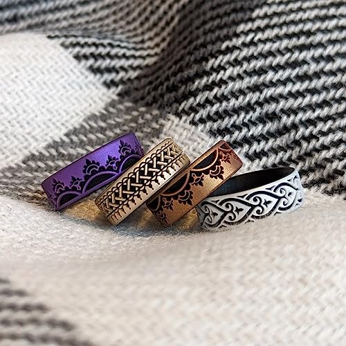 Knot Theory Henna Crown, Root, Heart Silicone Ring for Men Women - Dual Layer Engraving - Breathable Comfort Fit 6mm Rubber Wedding Band3