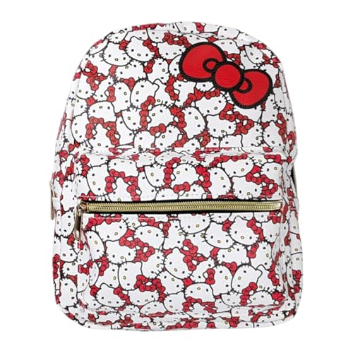 Fast Forward Hello Kitty Red Bow All Over Print 16in Leather Backpack