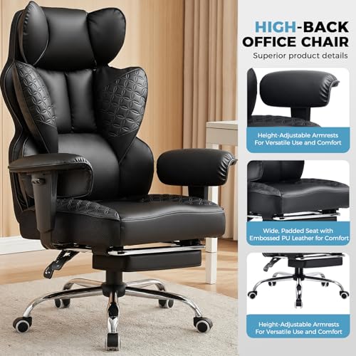 COMHOMA Big and Tall Office Chair Heavy Duty Wide Ergonomic Gaming Chair with Deluxe Embos - image 9