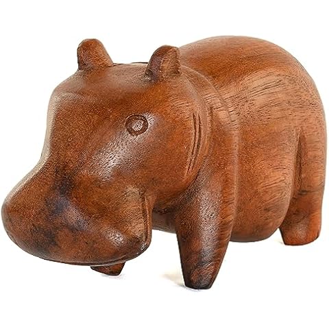 Hand-Carved Wooden Hippo Ornament by Purity Style Cover