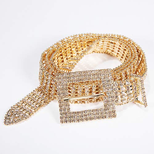 Image of Dubulle Womens Belt Chain Leather Belts Vintage Western Adjustable Elastic Double Buckle for Cowboy Pant Dress