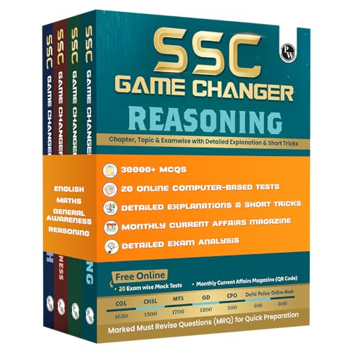Image of PW SSC Game Changer General Awareness, Maths, English & Reasoning Combo Set of 4 Books For 2026 Exams | Chapter, Topic & Exam-wise PYQs | For CGL, CHSL, MTS, CPO, GD, Delhi Police, Steno