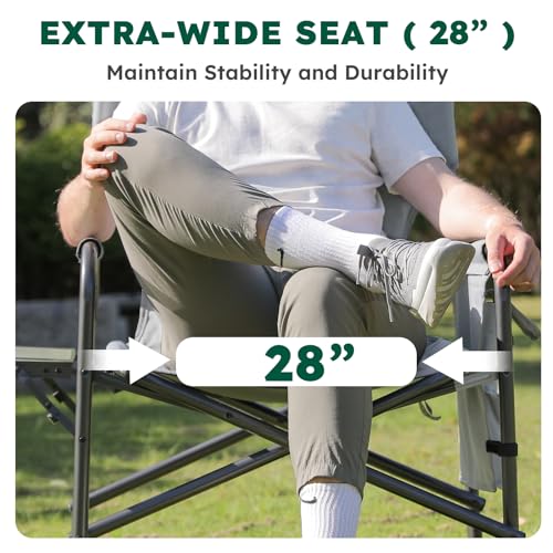 Colegence CGUS24A30GB60 Oversized Directors Camping Chair Support 600 Lbs, Heavy Duty Folding Outdoor Chairs thumb #3