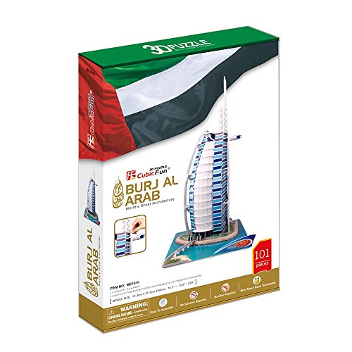 Cubicfun World's Great Architectures Mc101H Dubai Burjal Ai Arab 3D Puzzle, 101 Pieces #TOP1