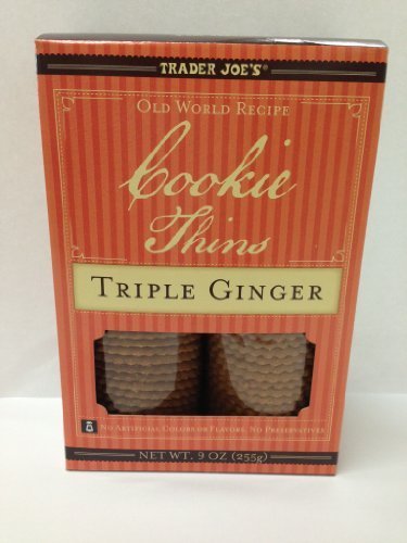 Trader Joes Triple Ginger Cookie Thins (Pack of 3) by Trader Joes Monrovia CA [Foods]