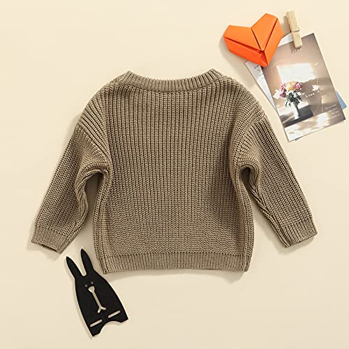 Image of Afunbaby Baby Girl Boy Knit Sweater Blouse Pullover Sweatshirt Warm Crewneck Long Sleeve Tops for Infant Toddler