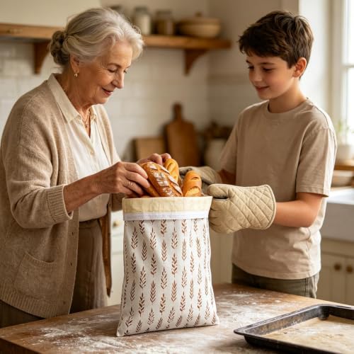 Bolsa de pan de algodón con cera de abeja lavable para almacenamiento de alimentos 3