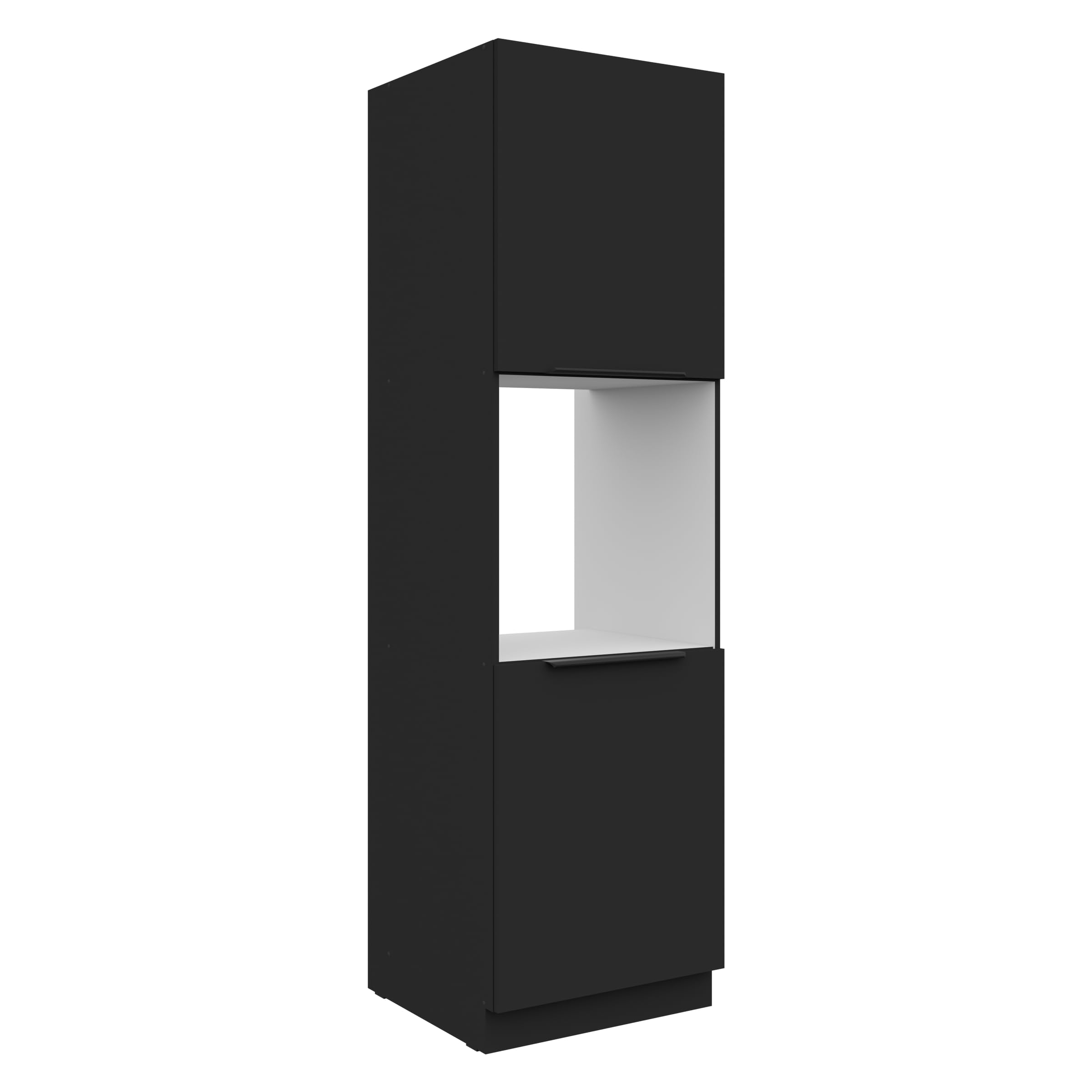 Kuechen-preisbombe Küchen Hochschrank 60 cm Siena Schwarz Küchenzeile Küchenblock Küche Einbauküche