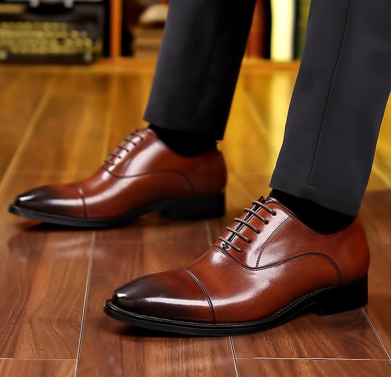 Men's Classic Dress Shoes Casual Retro Oxford Lace-Up Formal Derby Shoes for Business Fashion Mens Footwear2