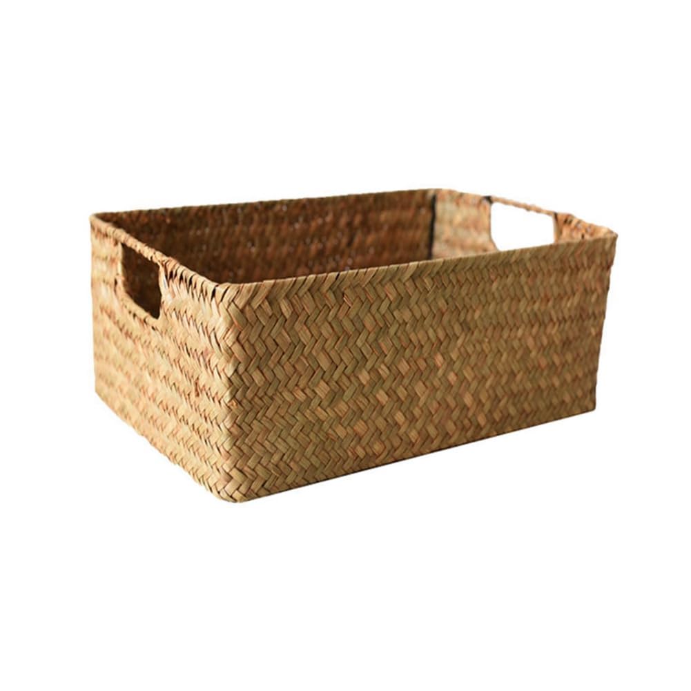CTRLZS Woven Seagrass Basket - Natural Straw Wicker Storage for Fruit, Bread, Towels Ideal for, A