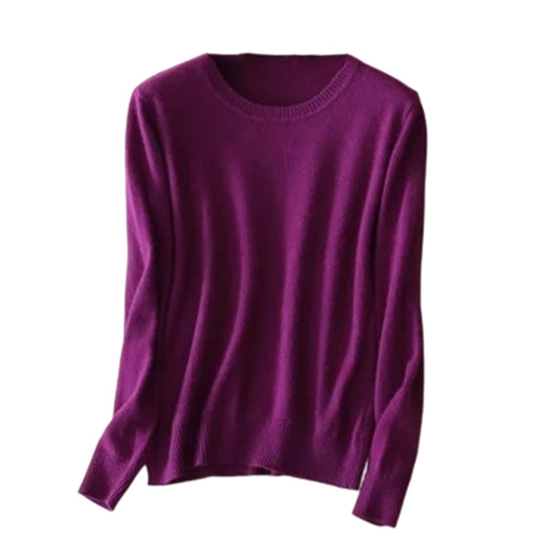 Womens Winter Sweater Long Sleeve Round Neck Knit Solid Slim Fit Pullovers