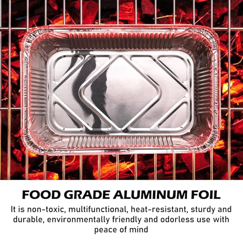 GBKDQQ Aluschalen Grill, 30 Stück Tropfschale, Aluschalen Groß 2200ML, Grillschalen Aluminium Einweg Auflaufform, Fettauffangschalen für Backen, Braten, Kochen, Wiederverwendbar, 31.5 x 20.5 x 5 cm