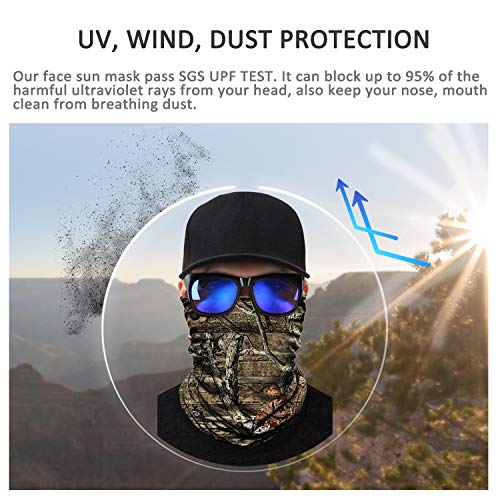 Image of JOEYOUNG Skull Face Mask UV Sun Dust Neck Gaiter Bandana Headwear Motorcycle