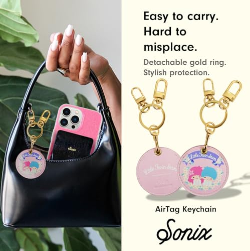 Image of Sonix x Sanrio Keychain Case Compatible with Apple AirTag | Protective Cover Keychain | Hello Kitty & Friends - Floral Little Twin Stars