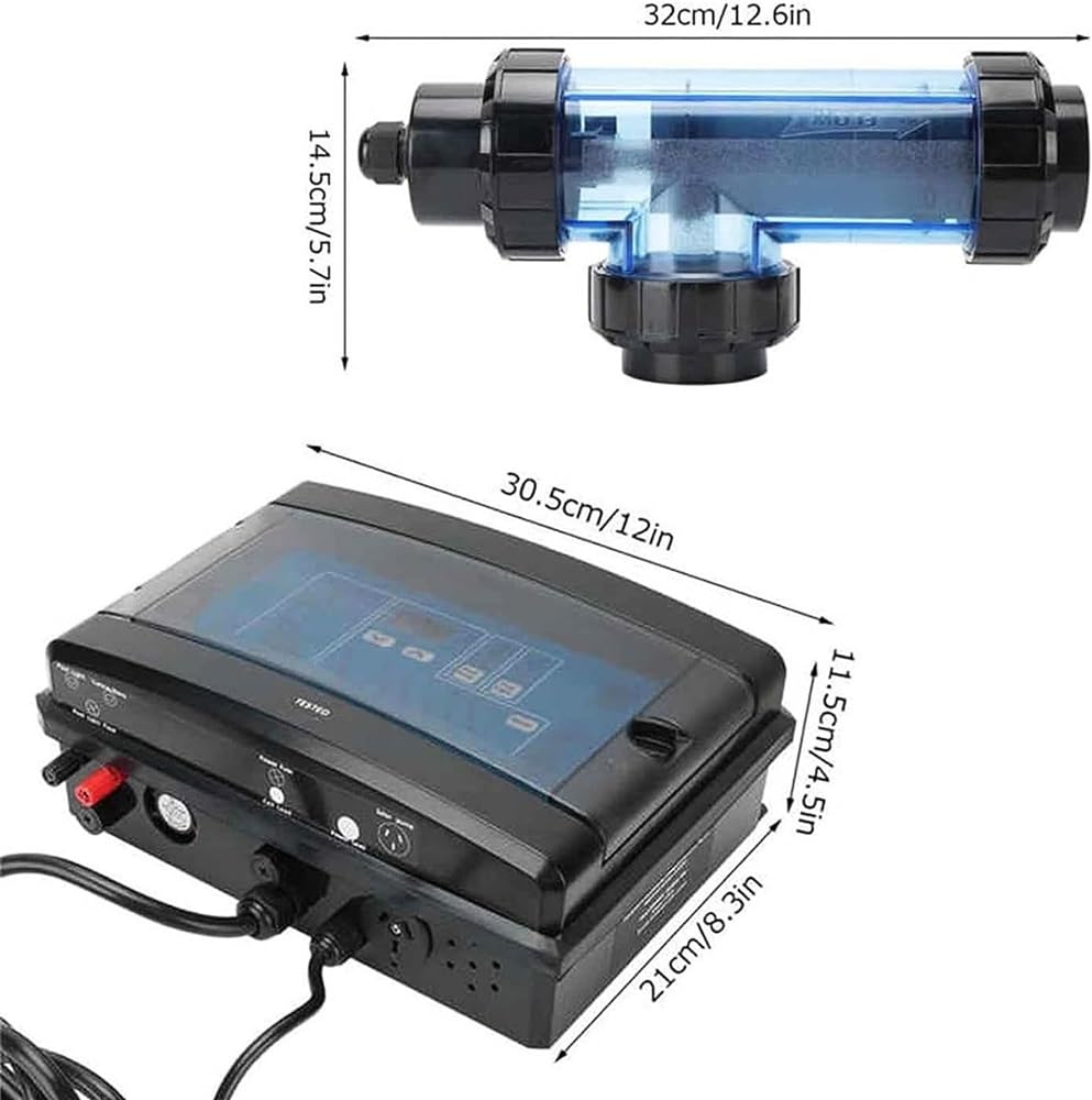 Sistema de cloración de piscinas de agua salada, piscina de agua con clorador de sal de limpieza automática, sistema generador de cloro salino electrolítico for piscina, piscina de spa, 30 g/h ( Size