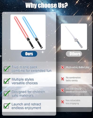 light sabers for kids 2-in-1 mini retractable light up sword for boys girls red blue cosplay costume party birthday gift toy