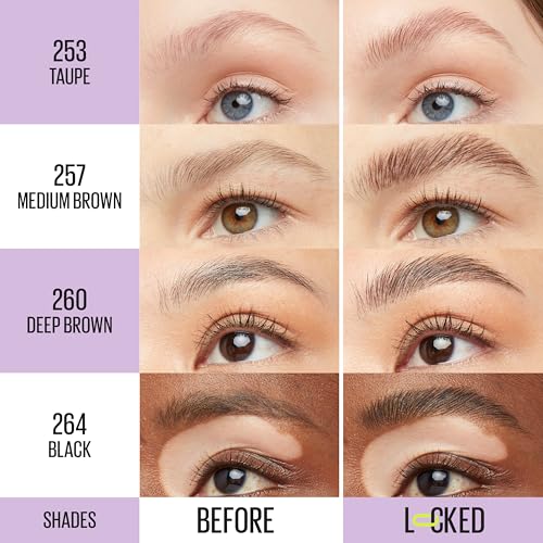 Maybelline Super Lock Brow Glue Eyebrow Gel, Lightweight and Waterproof Tinted Brow Gel For Up To 24HR Hold, Medium Brown, 1 Count - Image 4