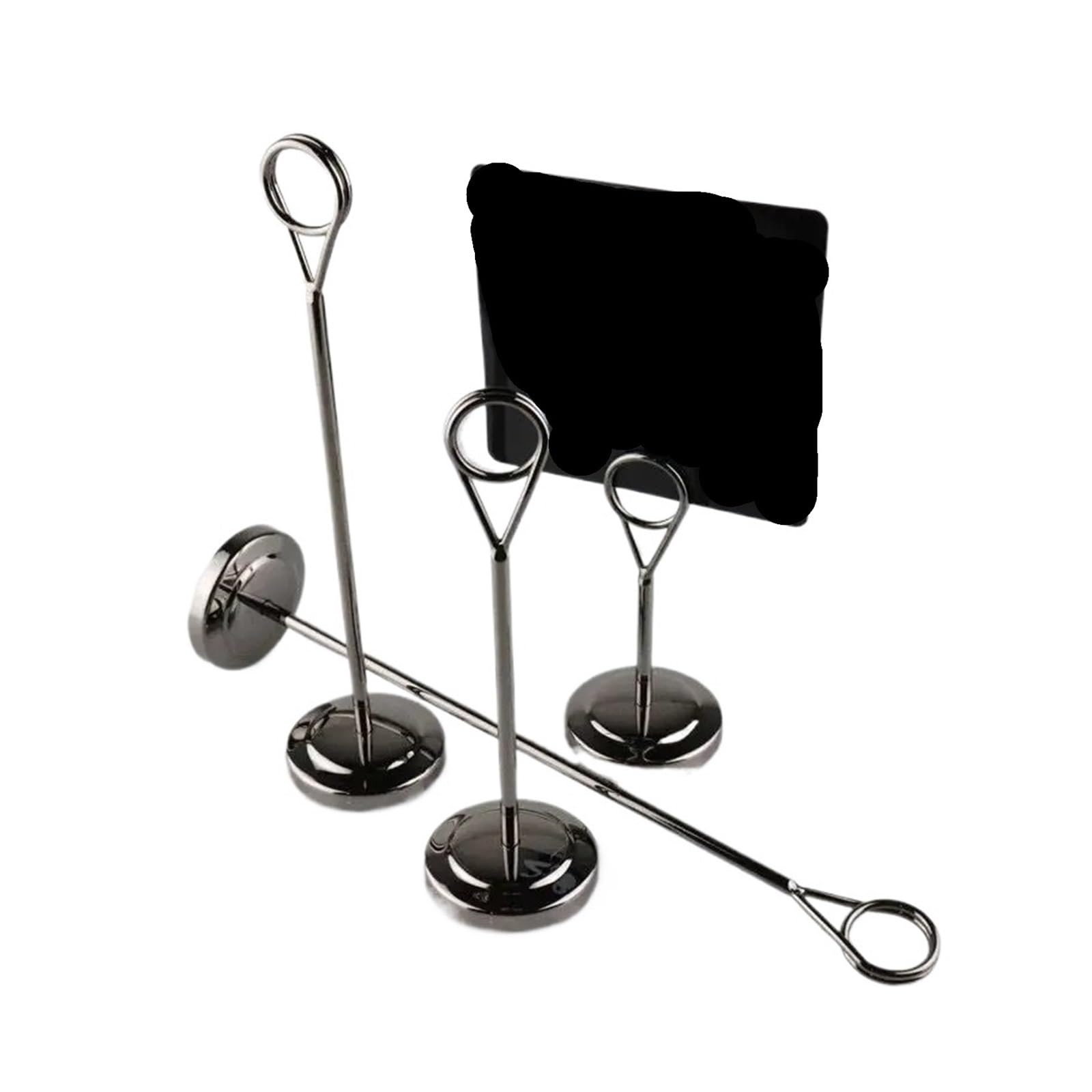 Lujauey Memo Clip Holder 6Pcs Restaurant Menu Paper Holder Wedding Photo Picture Clip Table Number Recipe Place Card for Wedding Party Office Memo(Silver,4inch)