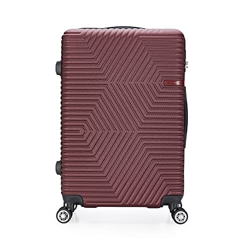 Kit 2 Malas de Viagem Executivo Swissport ABS Resistente Cadeado Giratória 360° (Vinho)