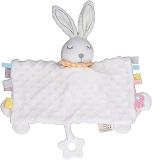 Baby Bunny Security Blanket Chewable Accompany Enrich Senses Baby Teether Blanket