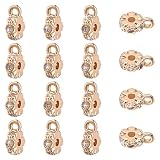 HOBBIESAY 16 unidades de 18 quilates de oro chapado en oro de 18 quilates con colgante de perlas de estrás con ojal de circonio para collar europeo, pulsera, colgante, fabricación de joyas