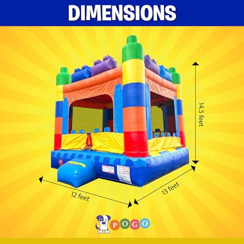 Crossover Building Blocks Inflatable Bounce House, Bouncy Jump Castle for Kids and Toddlers, Outdoor Birthday Party Jumping Bouncer, Commercial-Grade, Without Blower, 13 x 12 x 14.5 Ft - Image 4