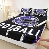 Erosebridal Baltimore Fitted Sheet Gridiron Gifts Bedding Set, City Seasonal Color Full Bed Sheets for Adults Kids Rugby Sports Football Decor for Boys Bedroom - 1 Fitted Sheet 2 Pillowcases