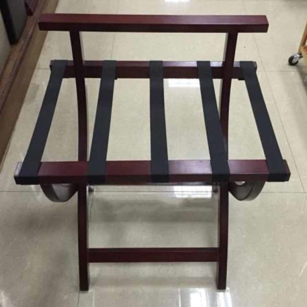 Portaequipajes para habitación de huéspedes, Soporte Plegable para Maleta, portaequipajes para Hotel, Plegable con Respaldo, Estante para Almacenamiento de Equipaje, estantes de Madera maciz