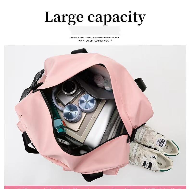 New Sports Tote Gym Travel Luggage Shopping Delivery Weekend Camping Overnight Bag(pink)3